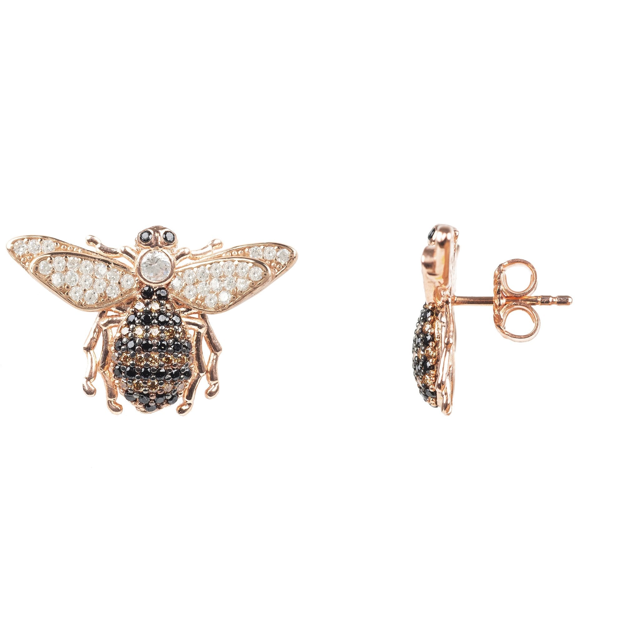 Honey Bee Stud Earrings Rosegold