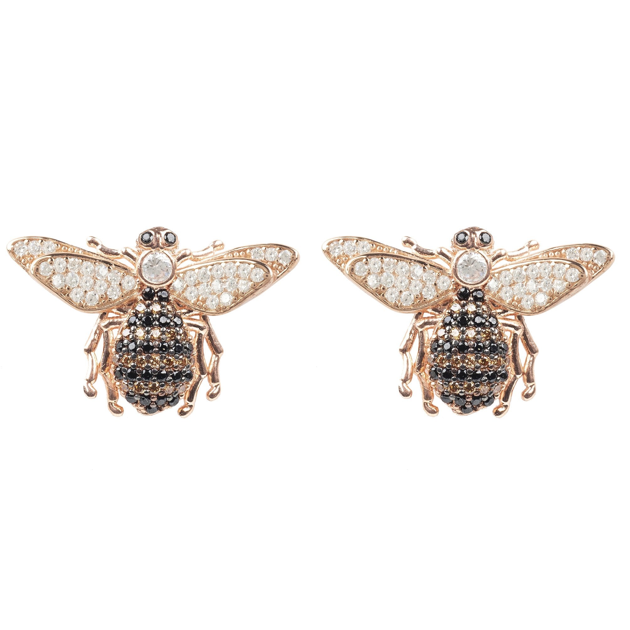 Honey Bee Stud Earrings Rosegold