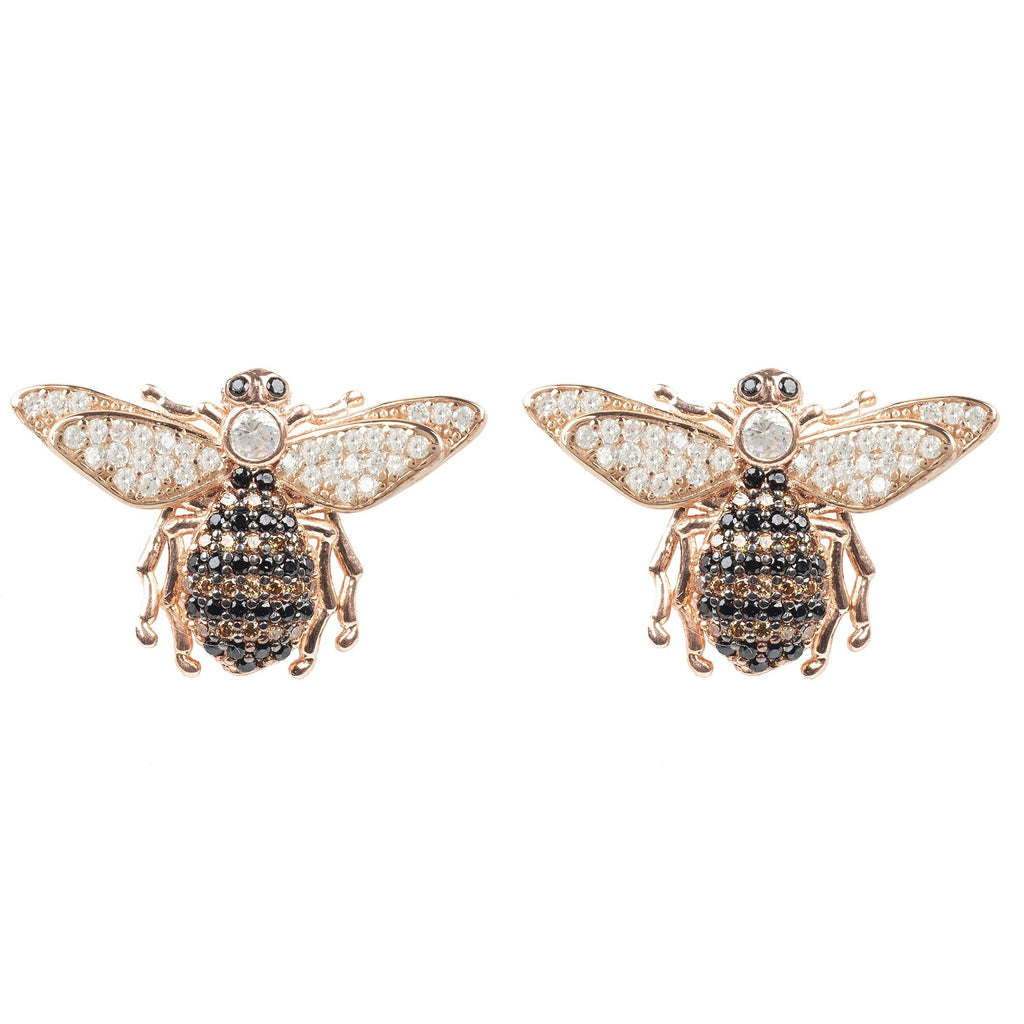 Honey Bee Stud Earrings Rosegold