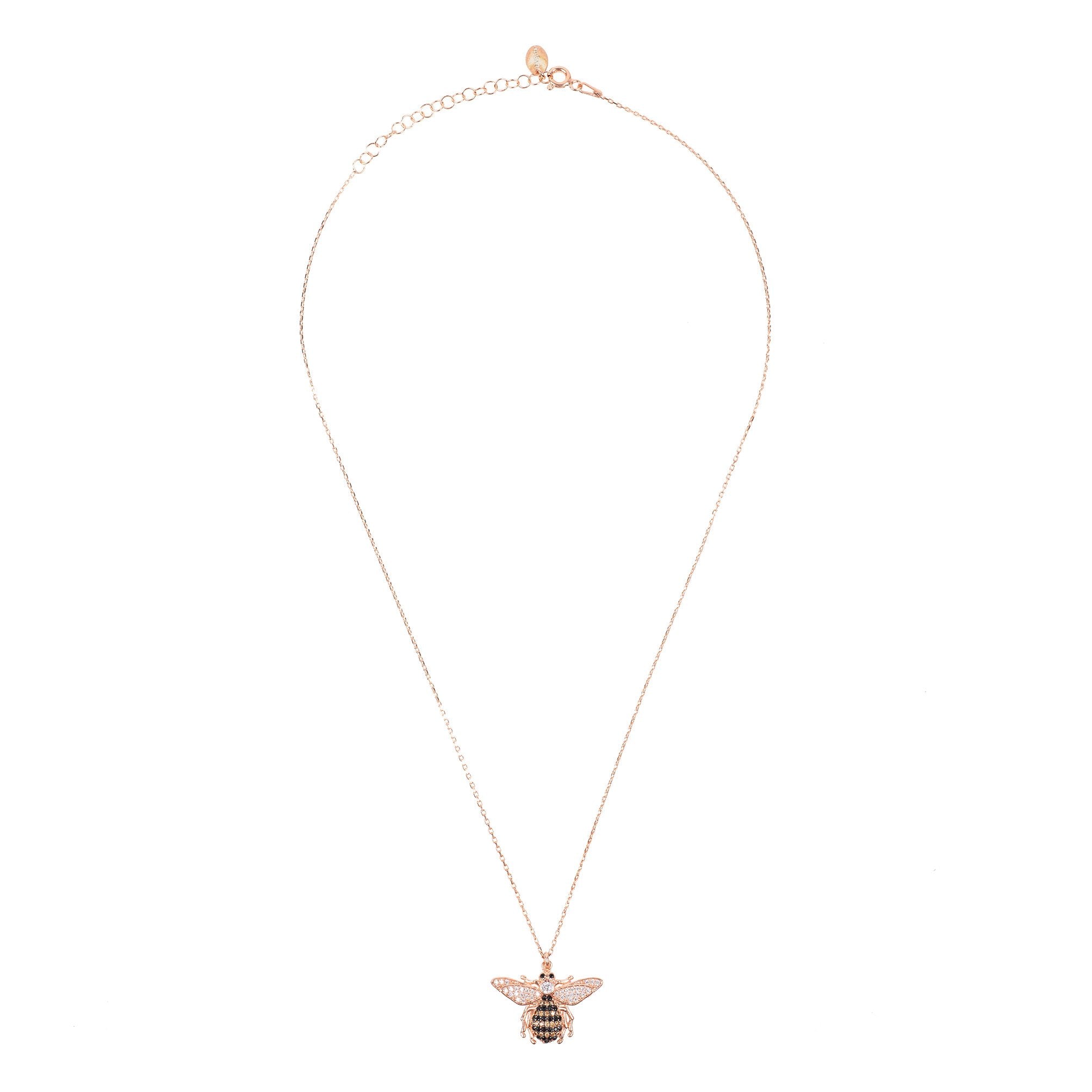 Honey Bee Pendant Necklace Rosegold