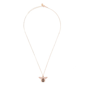 Honey Bee Pendant Necklace Rosegold