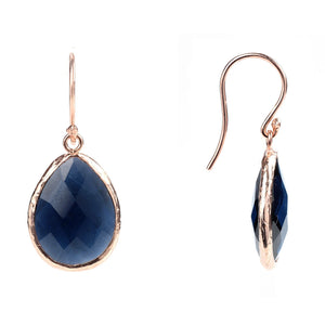 Petite Drop Earrings Sapphire Hydro Rosegold