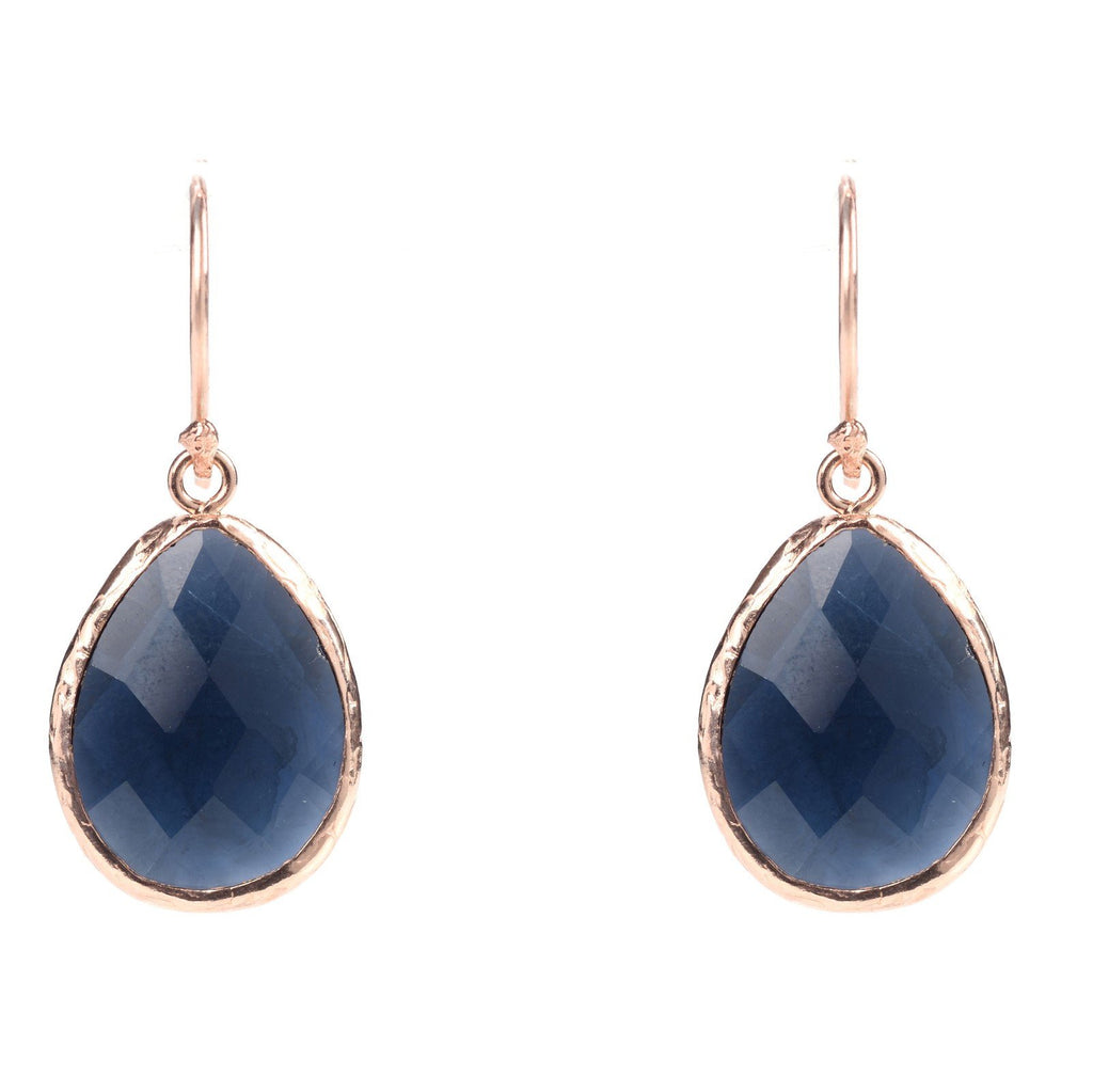 Petite Drop Earrings Sapphire Hydro Rosegold