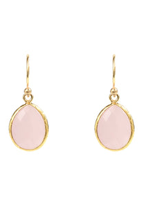 Petite Drop Earring Rose Quartz Gold