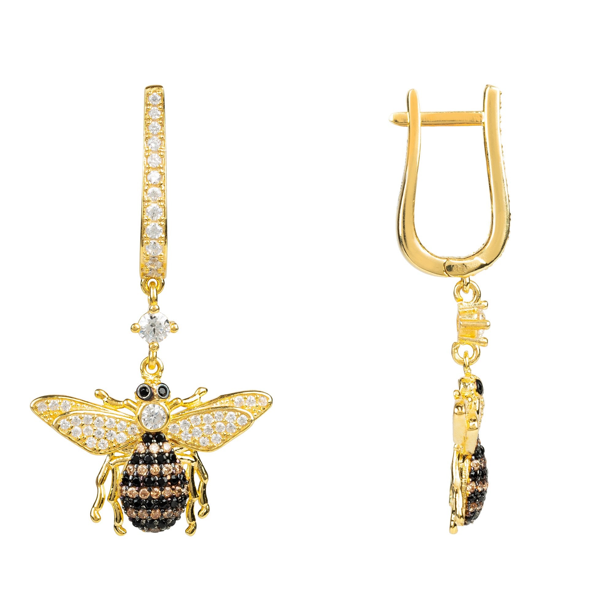 Honey Bee Drop Earring gold