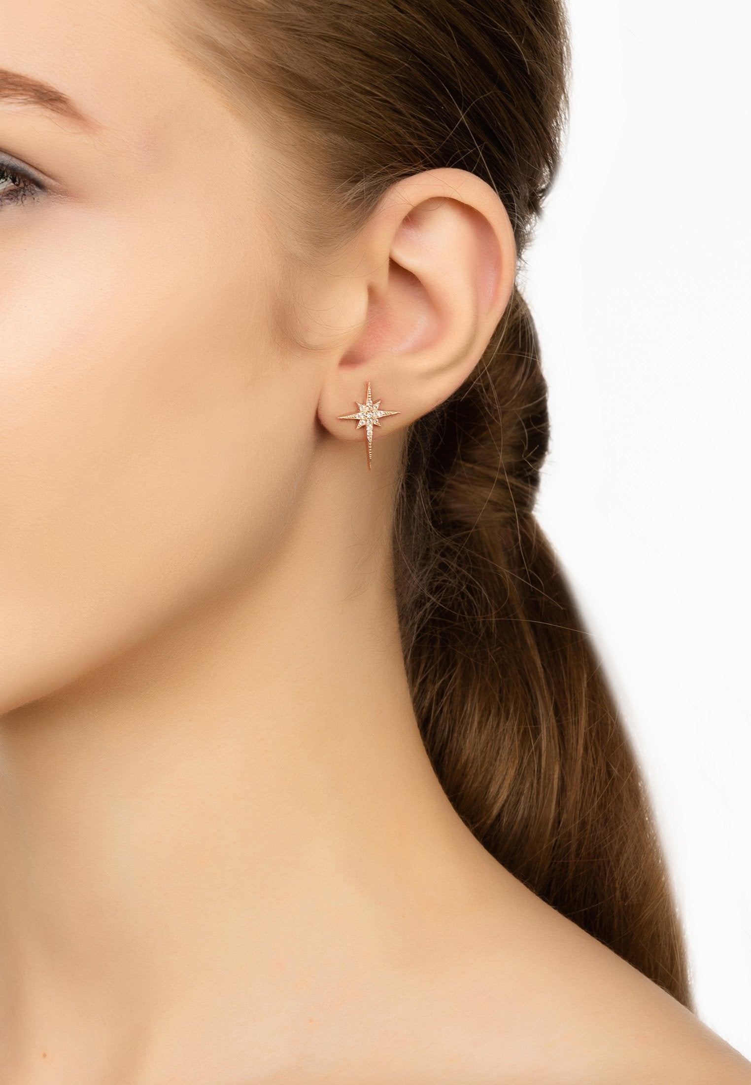 North Star Small Stud Earring Rosegold