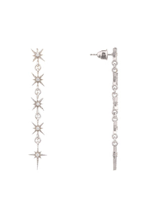 Star Burst 5 Drops Earrings silver