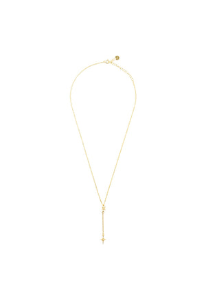 North Star Burst Mini Drop Necklace Gold