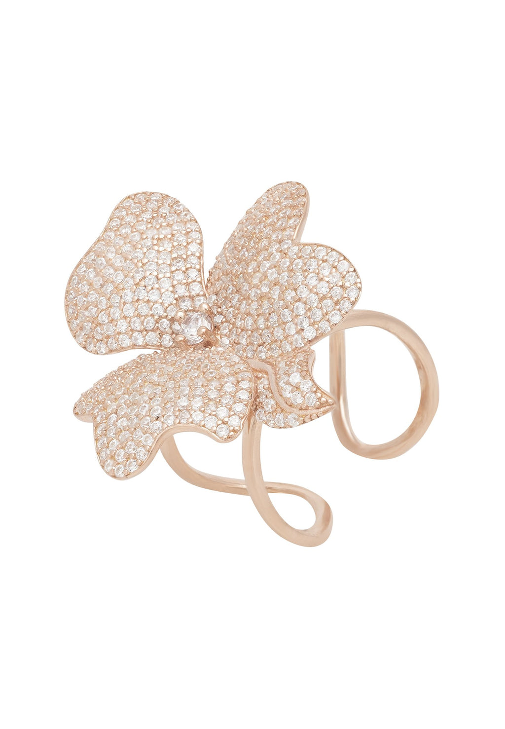 Flower Cocktail Ring Rosegold