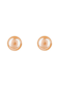 Sterling Silver 8mm Earring Natural Pink Pearl