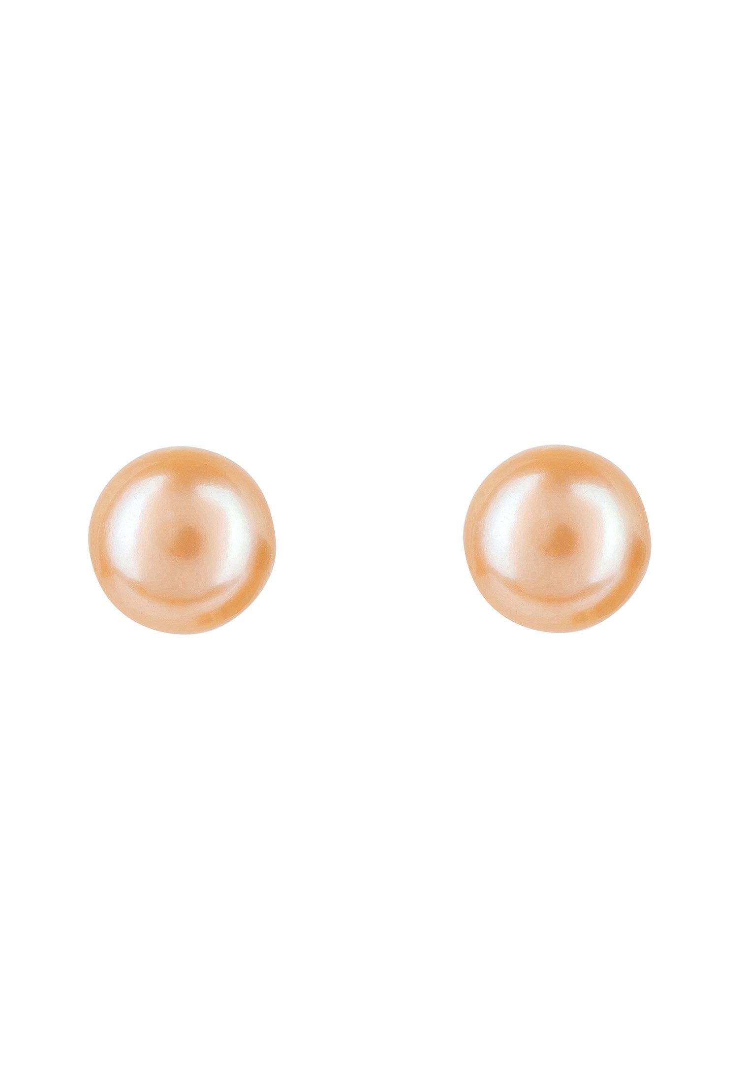 Sterling Silver 8mm Earring Natural Pink Pearl