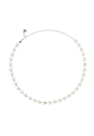 Star Strand Choker Necklace Silver