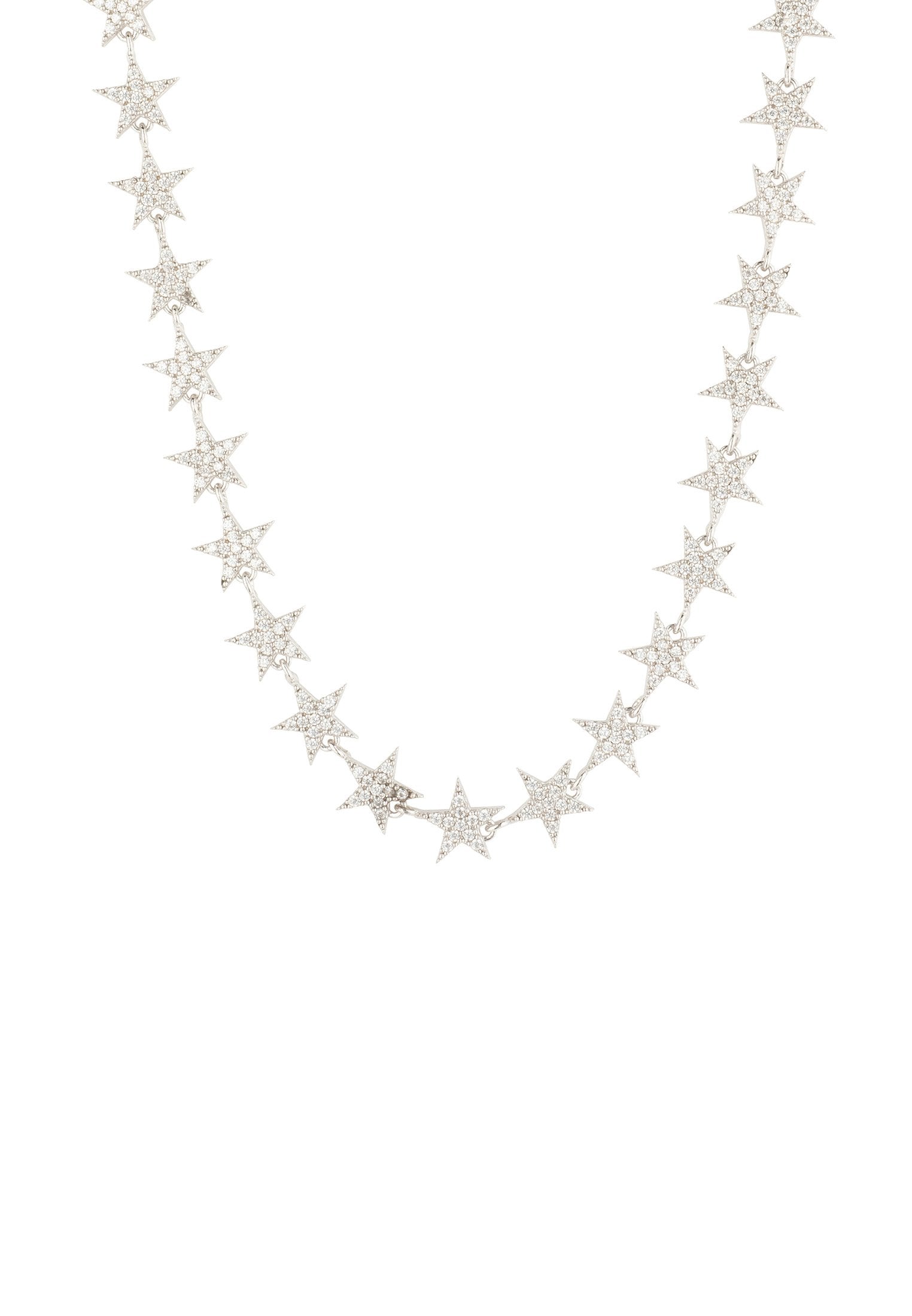 Star Strand Choker Necklace Silver