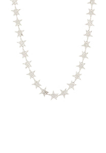 Star Strand Choker Necklace Silver