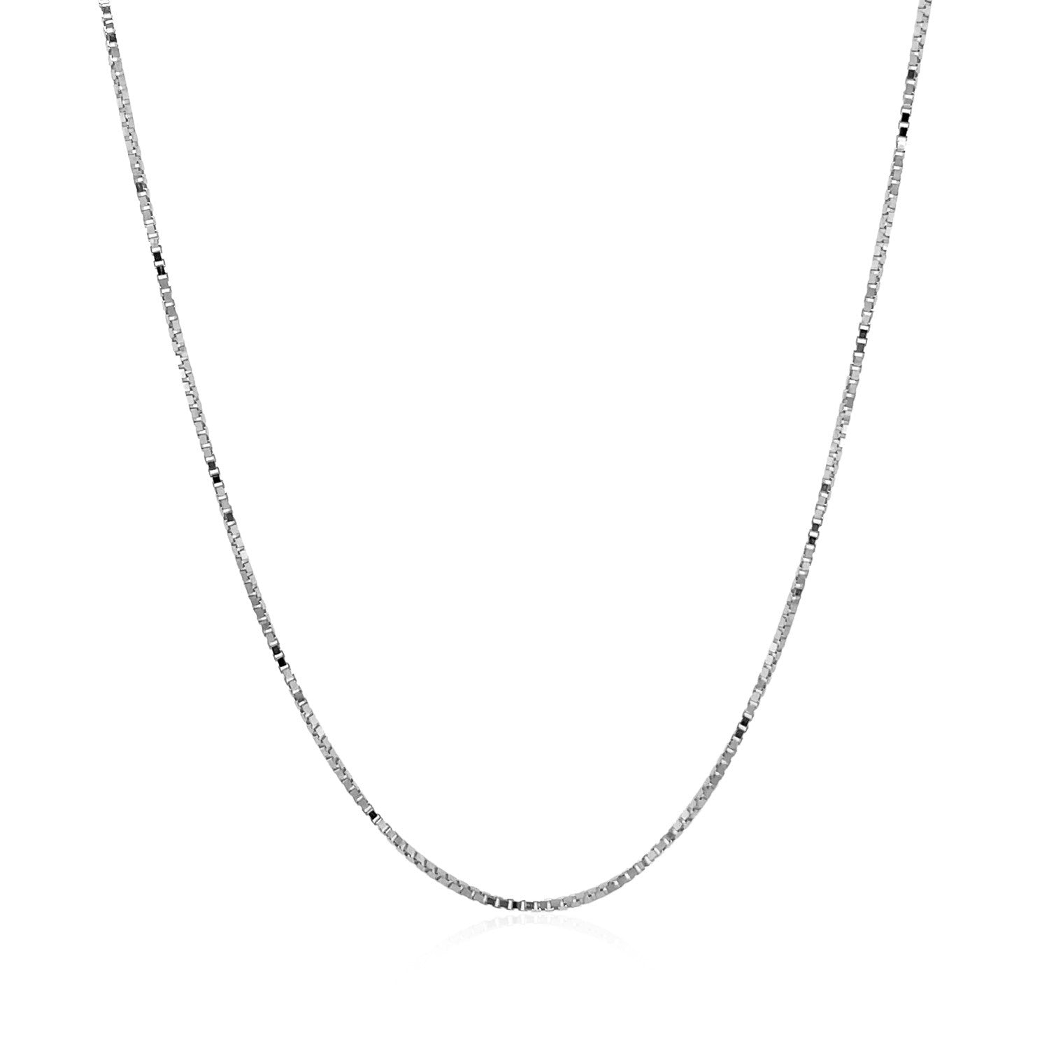 14k White Gold Classic Box Chain 0.7mm