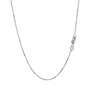 14k White Gold Classic Box Chain 0.7mm