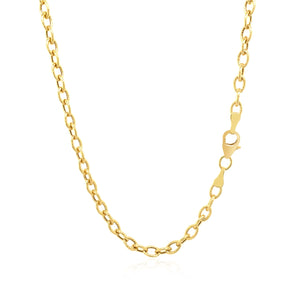 3.5mm 14k Yellow Gold Pendant Chain with Textured Links