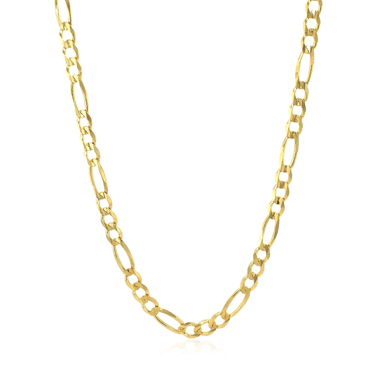 3.8mm 14k Yellow Gold Solid Figaro Chain