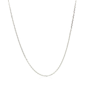 14k White Diamond Cut Cable Link Chain 0.8mm