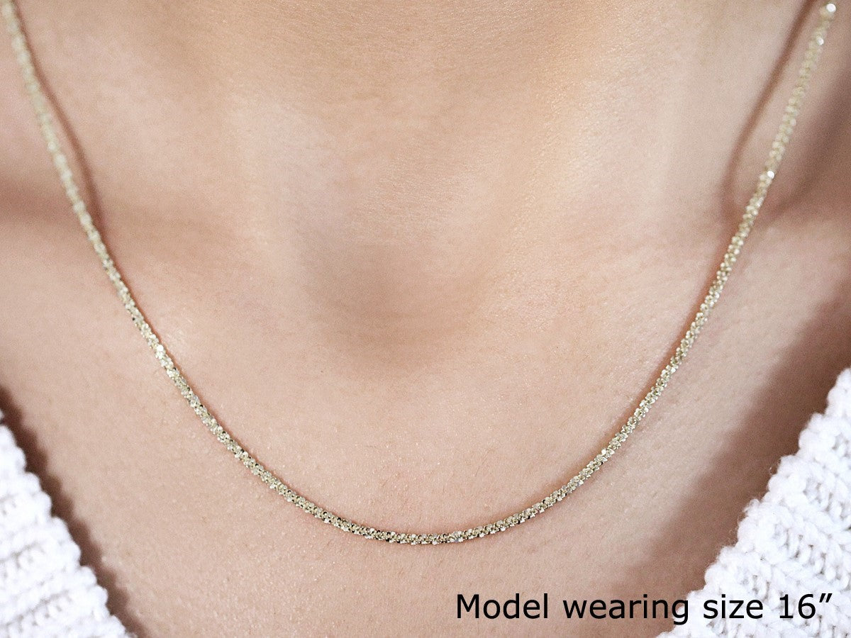 10k Yellow Gold Sparkle Chain 1.5mm