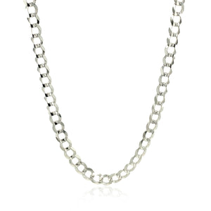 4.7mm 14k White Gold Solid Curb Chain