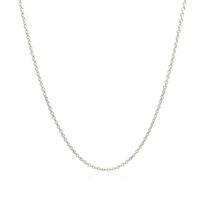 14k White Gold Round Cable Link Chain 1.2mm