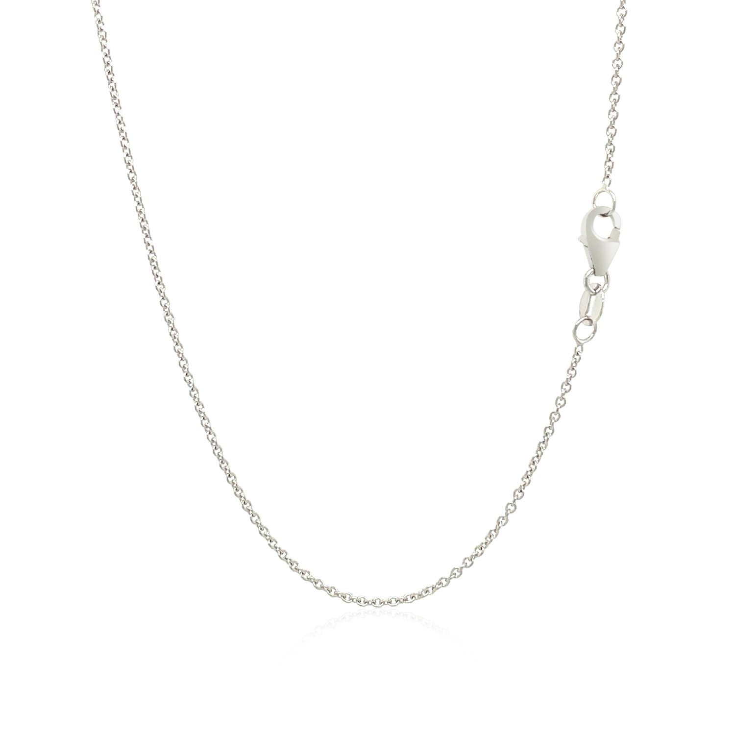 14k White Gold Round Cable Link Chain 1.2mm