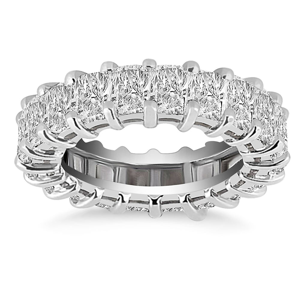 Exquisite 14k White Gold Emerald Cut Diamond Eternity Ring