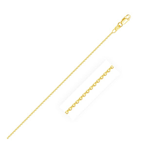 14k Yellow Gold Round Cable Link Chain 0.7mm