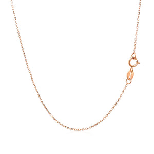 14k Pink Gold Diamond Cut Cable Link Chain 0.8mm