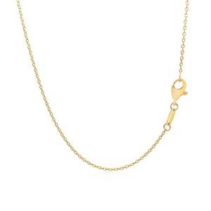 14k Yellow Gold 17 inch Necklace with Polished Ring Pendant