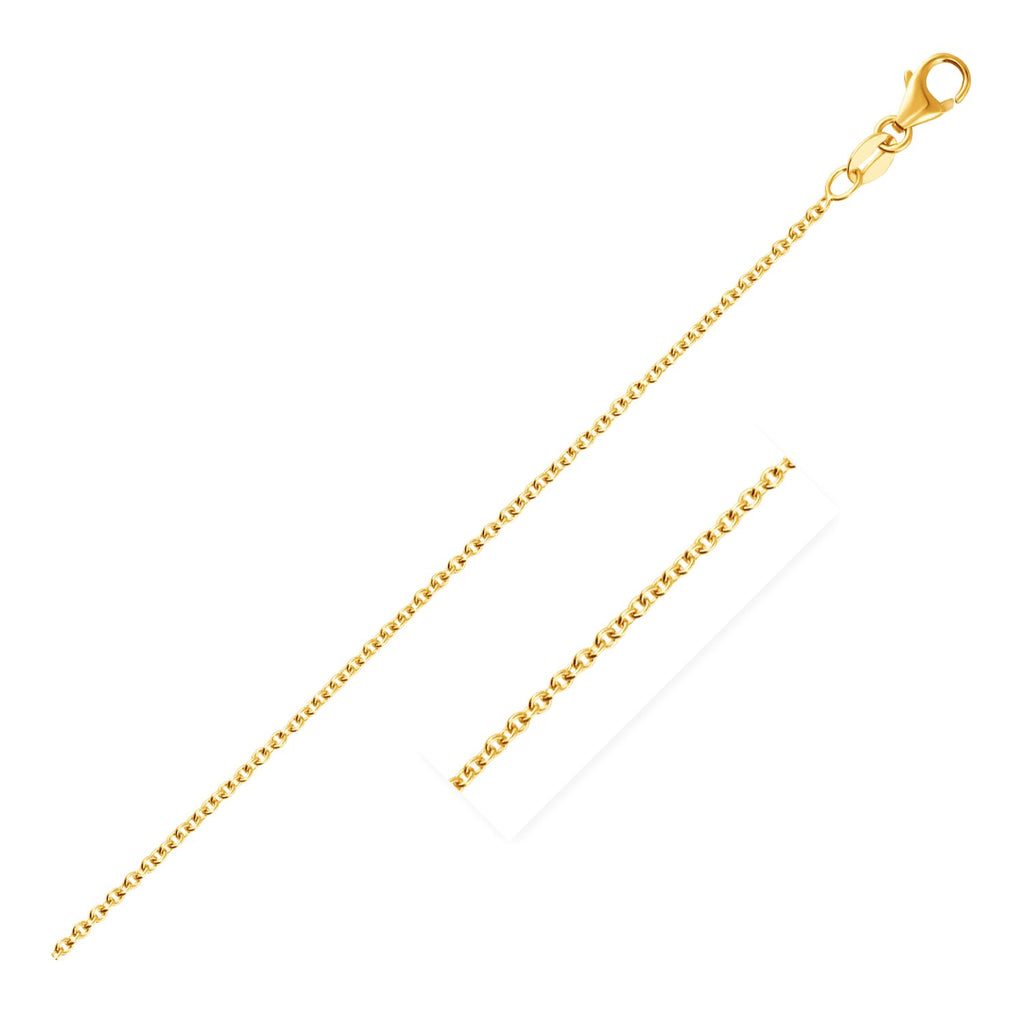 14k Yellow Gold Round Cable Link Chain 1.5mm