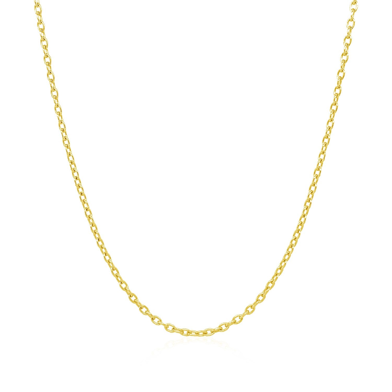 14k Yellow Gold Round Cable Link Chain 1.5mm