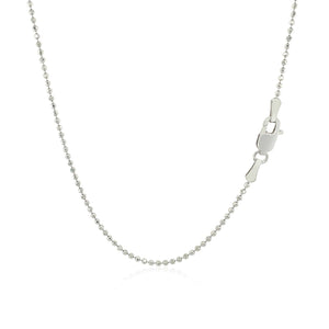 14k White Gold Diamond-Cut Bead Chain 1.2mm