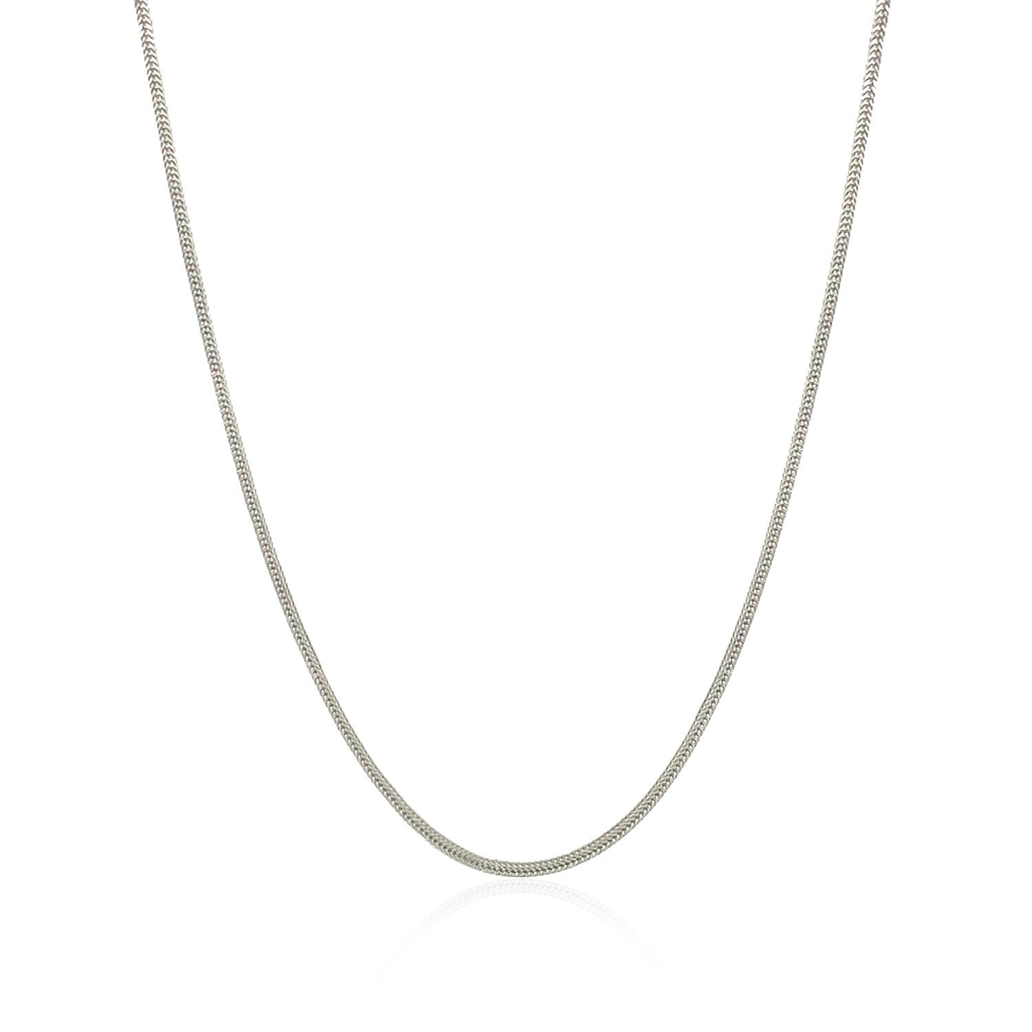 14k White Gold Foxtail Chain 0.9mm