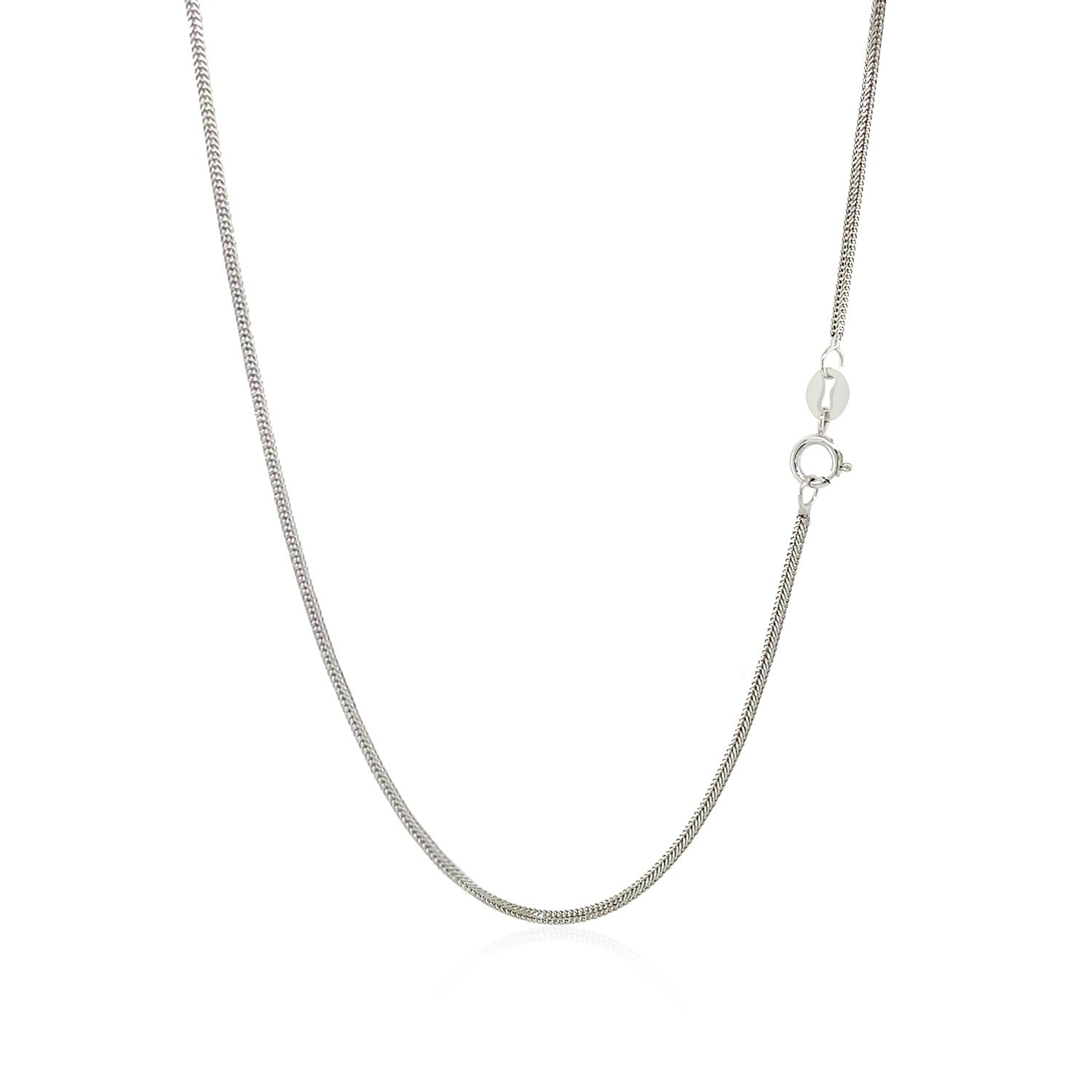 14k White Gold Foxtail Chain 0.9mm