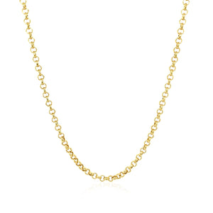 2.3mm 14k Yellow Gold Rolo Chain