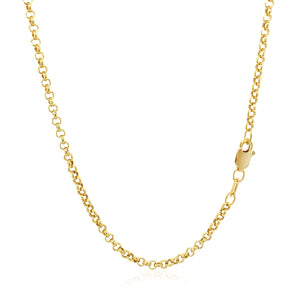 2.3mm 14k Yellow Gold Rolo Chain