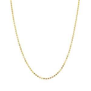 14k Yellow Gold Diamond-Cut Bead Chain 1.2mm