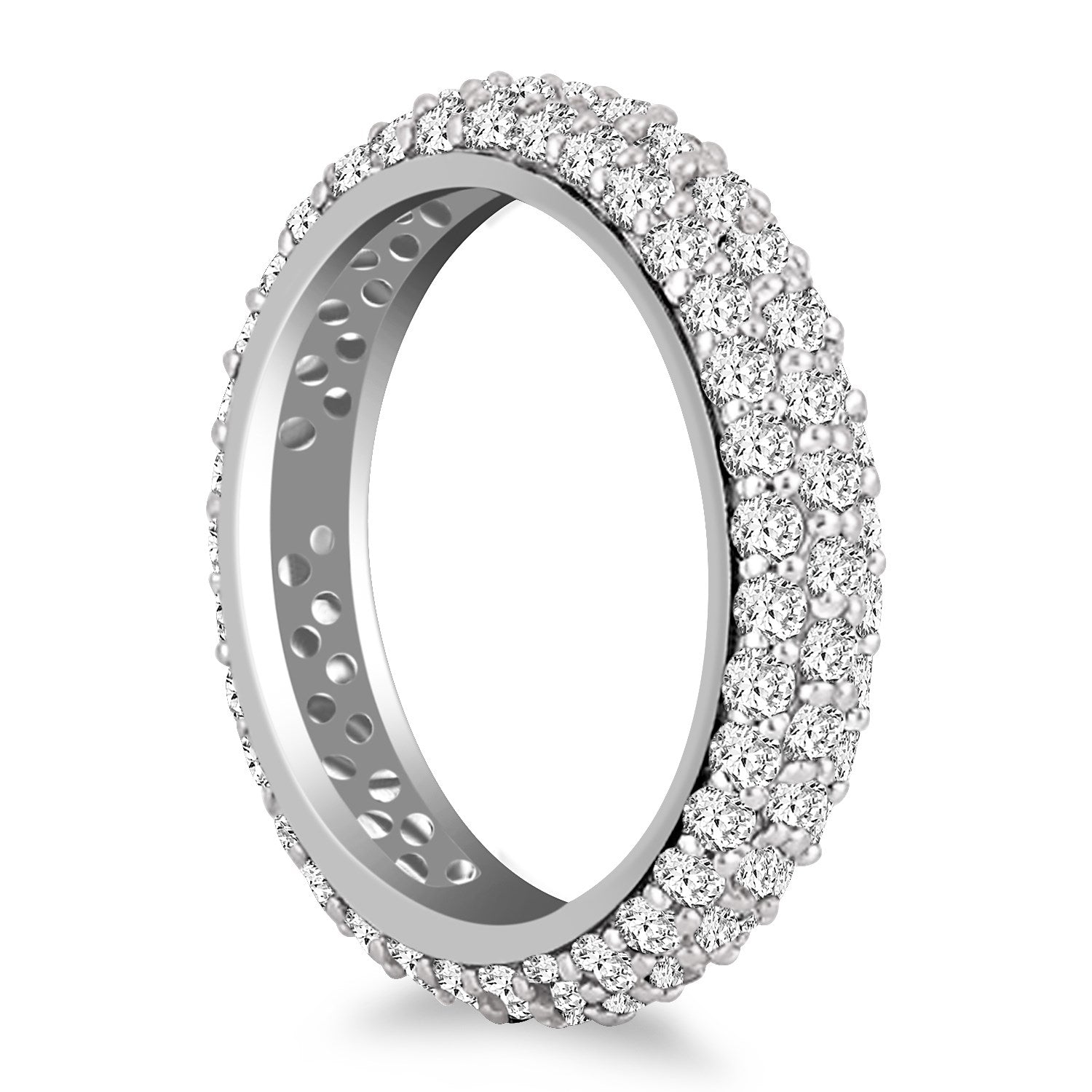 14k White Gold Cupola Round Diamond Eternity Ring in 14k White Gold