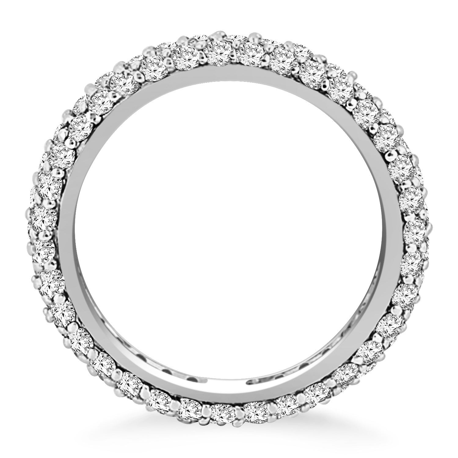 14k White Gold Cupola Round Diamond Eternity Ring in 14k White Gold