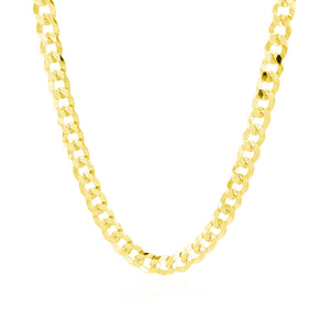 5.7mm 14k Yellow Gold Solid Curb Chain