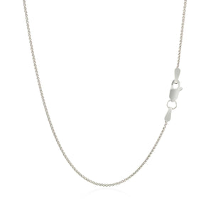 14k White Gold Round Wheat Chain 1.0mm