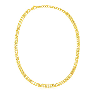 14k Yellow Gold Cuban Chain Choker Necklace