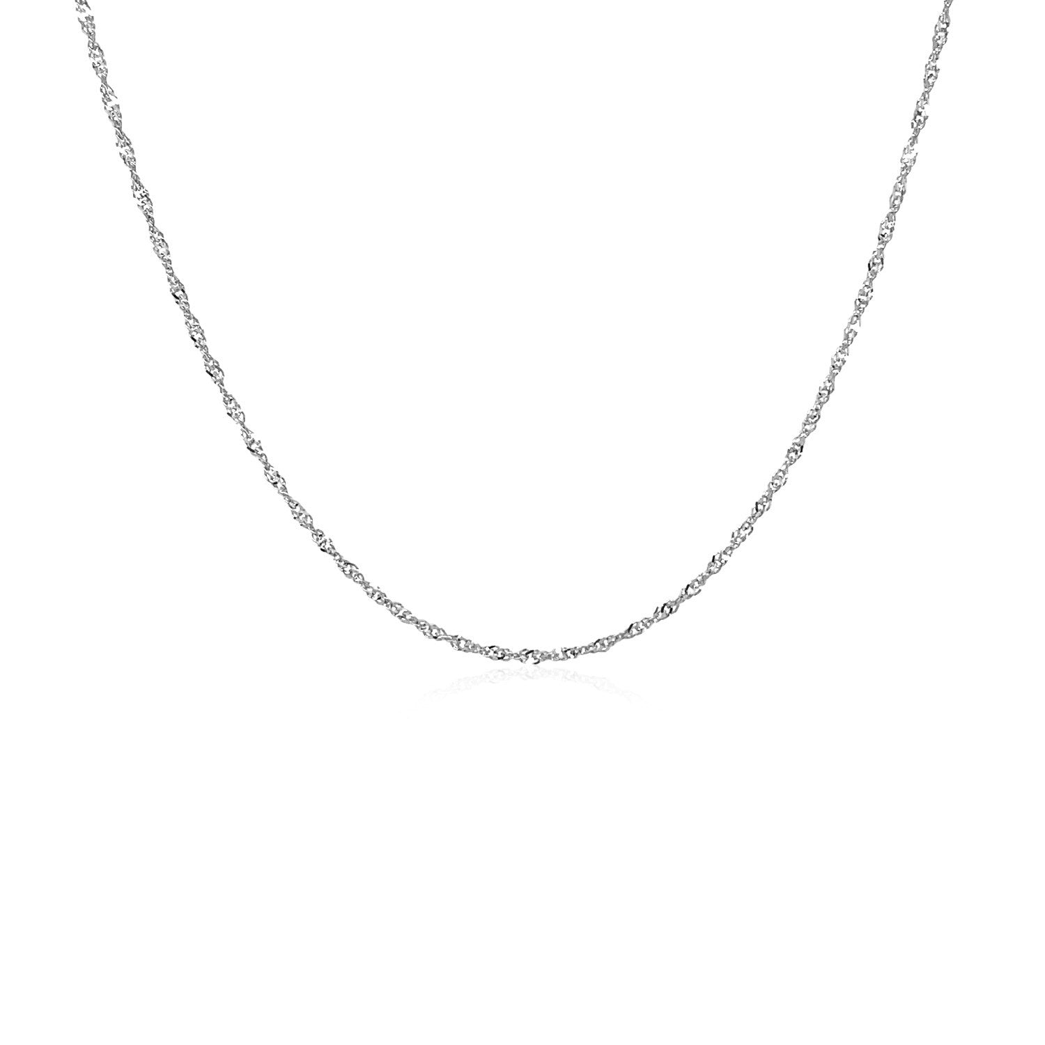 14k White Gold Singapore Chain 1.0mm