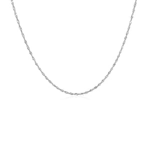 14k White Gold Singapore Chain 1.0mm