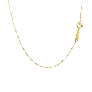 14k Yellow Gold Singapore Chain 0.8mm