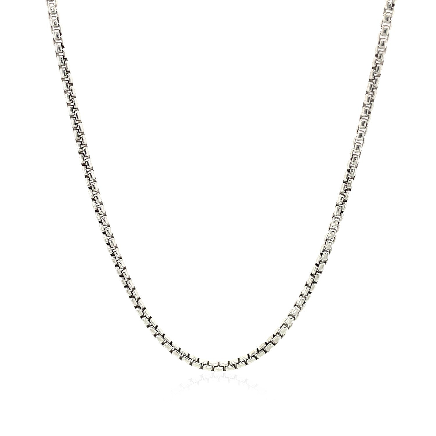 14k White Gold Round Box Chain 1.7mm