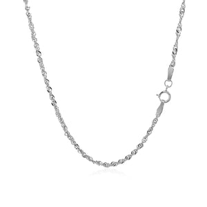 14k White Gold Singapore Chain 1.7mm