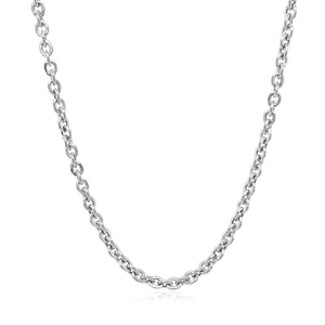 3.0mm 14k White Gold Forsantina  Lite Cable Link Chain